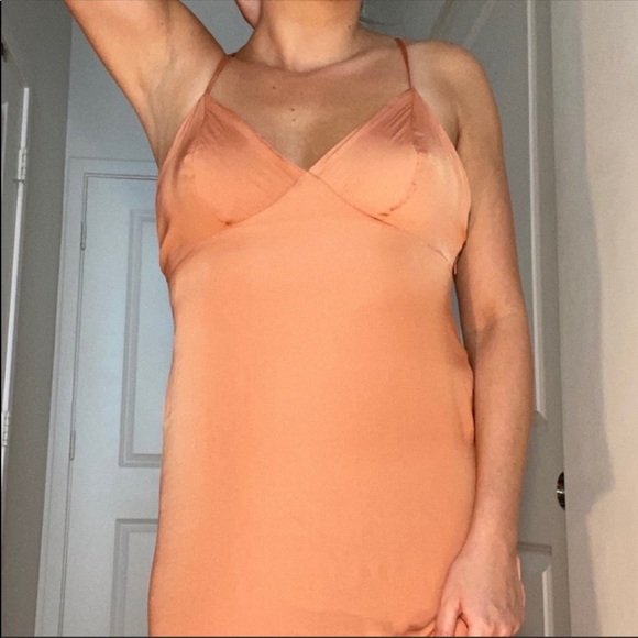 Silence + Noise Peach Silky Maxi Slip Dress - Picture 4 of 8